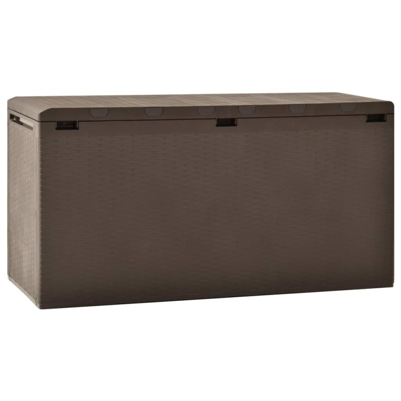 Caixa de arrumação para jardim 114x47x60 cm castanho-Baús para armazenamento exterior-Home Retail