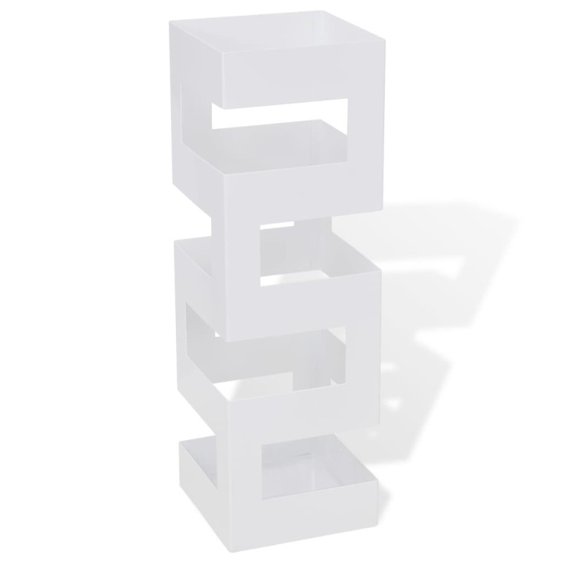 Suporte guarda-chuvas/de armazenamento quadrado branco aço 48,5 cm-Suportes e prateleiras para guarda-chuvas-Home Retail