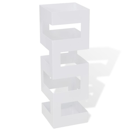 Suporte guarda-chuvas/de armazenamento quadrado branco aço 48,5 cm