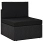 2 pcs conjunto lounge para jardim vime PE preto