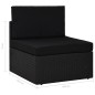 2 pcs conjunto lounge para jardim vime PE preto