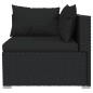 4 pcs conjunto lounge de jardim c/ almofadões vime PE preto