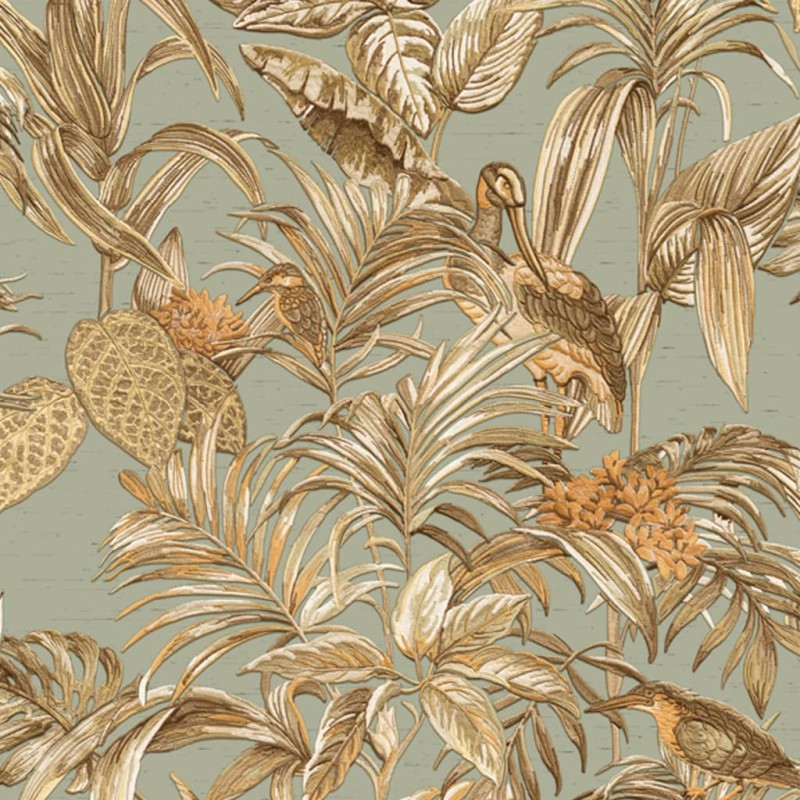 DUTCH WALLCOVERINGS Papel de parede Bird-of-Paradise azul esverdeado-Papel de parede-Home Retail