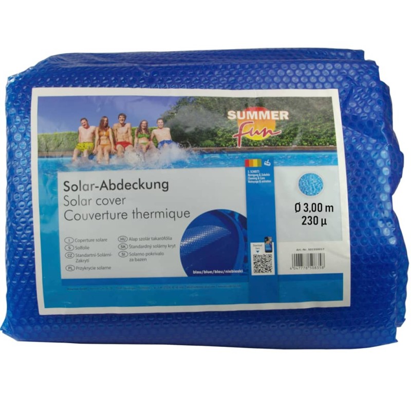 Summer Fun Cobertura solar de piscina redonda 300 cm PE azul-Capas para piscinas e plástico para forrar pisos-Home Retail