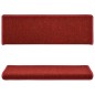 Tapete/carpete para degraus 15 pcs 65x21x4 cm vermelho