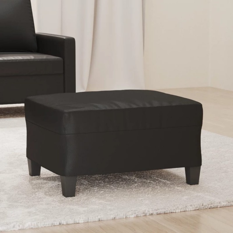 Apoio de pés 70x55x41 cm couro artificial preto-Pufes-Home Retail