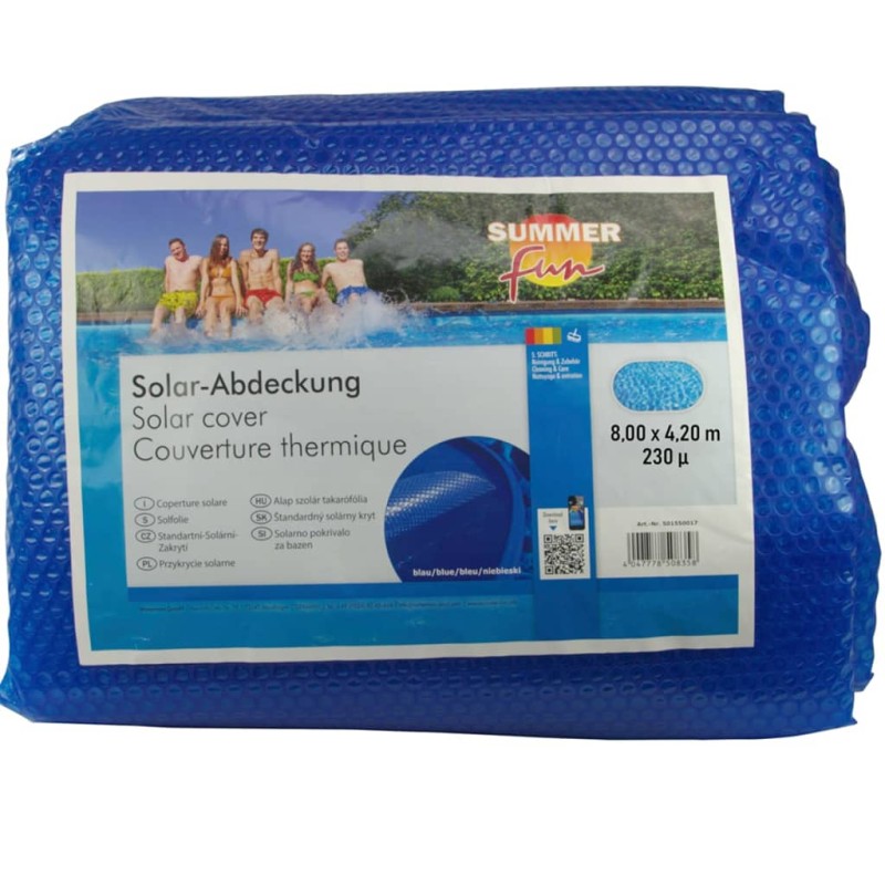 Summer Fun Cobertura solar de piscina oval 800x420 cm PE azul-Capas para piscinas e plástico para forrar pisos-Home Retail