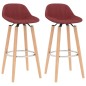 Bancos de bar 2 pcs tecido vermelho tinto