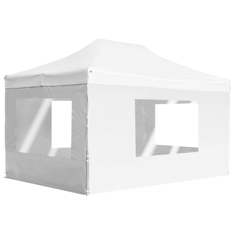 Tenda dobrável profissional com paredes alumínio 4,5x3m branco-Toldos e gazebos-Home Retail