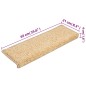 Tapete/carpete para degraus 15 pcs 65x21x4 cm castanho