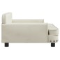 Cama para cães 90x53x30 cm veludo cor creme