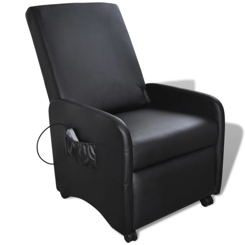 Cadeira de massagens couro artificial preto-Cadeiras de massagem elétricas-Home Retail