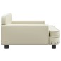 Cama para cães 90x53x30 cm couro artificial cor creme