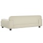 Cama para cães 90x53x30 cm couro artificial cor creme