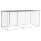 Galinheiro com teto 203x98x90 cm aço galvanizado cinza-claro