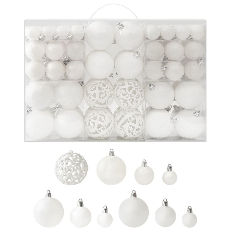 Conjunto de bolas de natal 100 pcs branco-Enfeites do Feriados-Home Retail