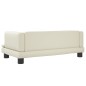 Cama para cães 80x45x30 cm couro artificial cor creme