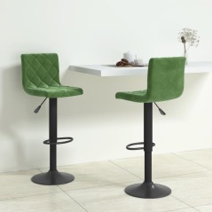 Bancos de bar 2 pcs veludo verde-escuro