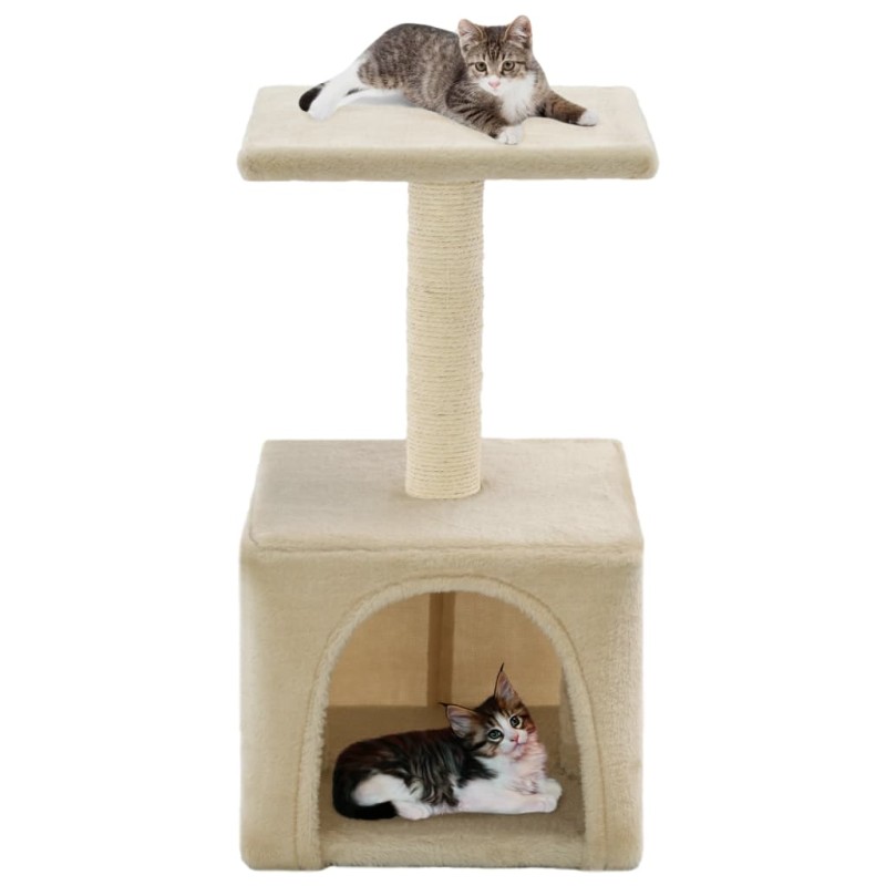 Árvore para gatos c/ postes arranhadores sisal 55 cm bege-Móveis para gatos-Home Retail