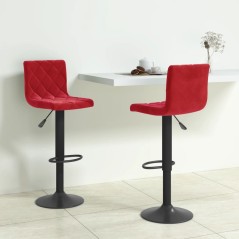 Bancos de bar 2 pcs veludo vermelho tinto