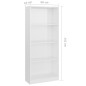 Estante 4 prateleiras 60x24x142cm contrapla. branco brilhante