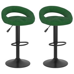 Bancos de bar 2 pcs veludo verde-escuro