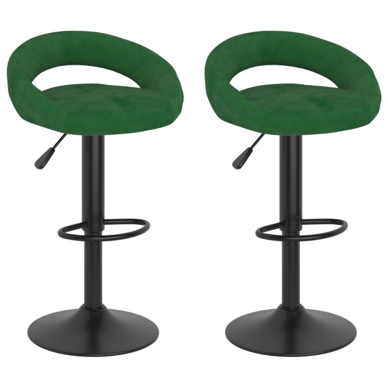 Bancos de bar 2 pcs veludo verde-escuro-Bancos de bar-Home Retail