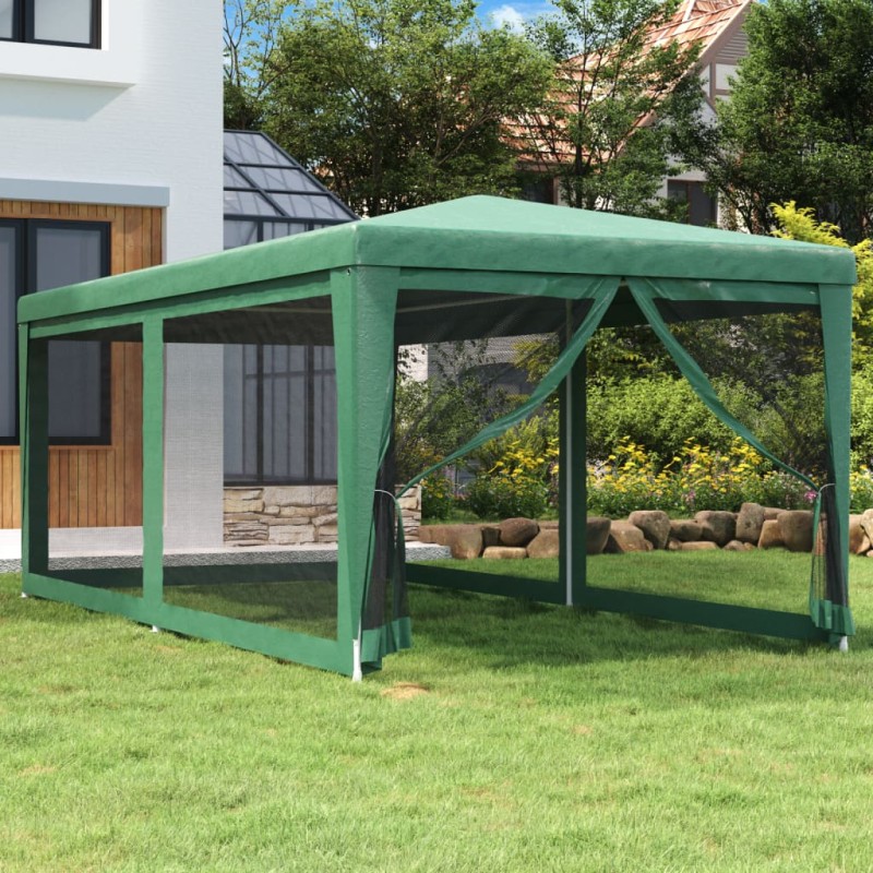 Tenda p/ festas c/ 6 paredes laterais em rede 3x6 m PEAD verde-Toldos e gazebos-Home Retail