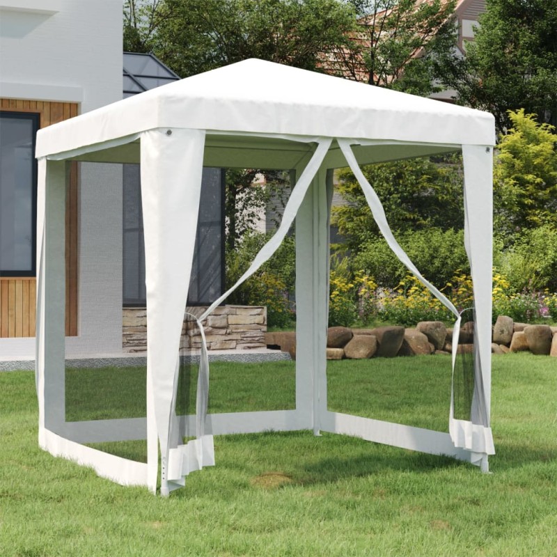 Tenda para festas com 4 paredes laterais em rede 2x2 m branco-Toldos e gazebos-Home Retail