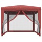 Tenda p/ festas c/ 4 paredes laterais rede 3x4 m PEAD vermelho