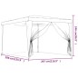 Tenda p/ festas c/ 4 paredes laterais rede 3x4 m PEAD vermelho