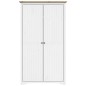 Roupeiro BODO 99x53,5x173 cm pinho maciço branco e castanho