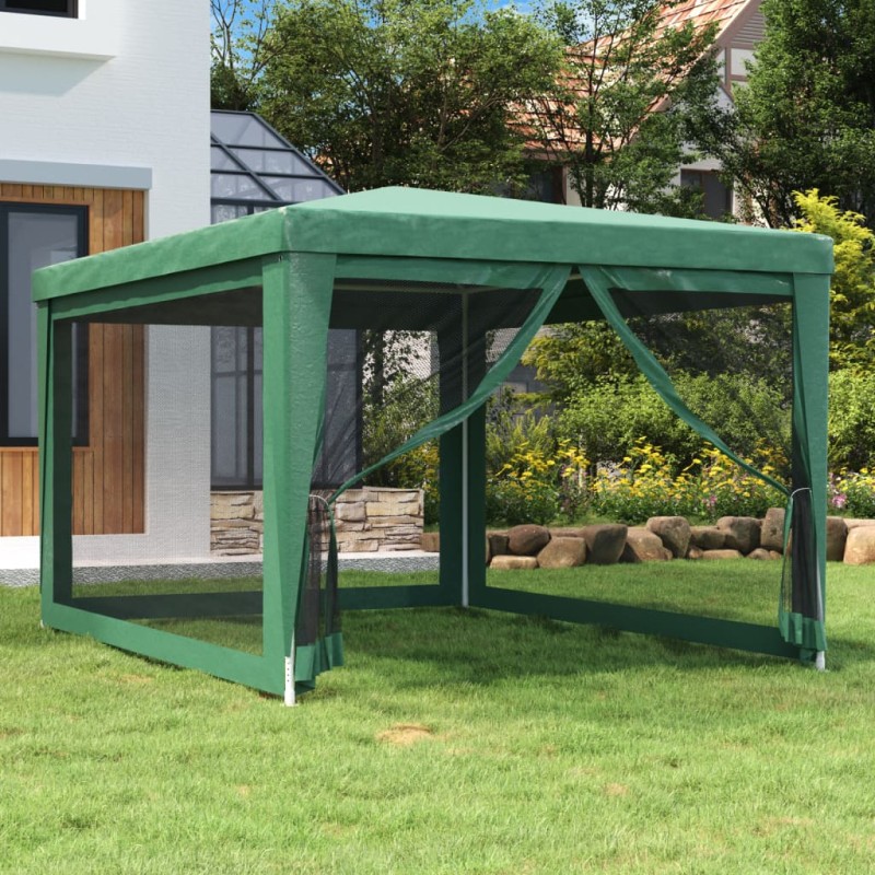 Tenda p/ festas c/ 4 paredes laterais em rede 3x4 m PEAD verde-Toldos e gazebos-Home Retail