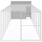 Casota cães c/ parque 214x865x181 cm aço galvaniz. cinza-claro