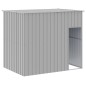 Casota cães c/ parque 214x865x181 cm aço galvaniz. cinza-claro