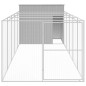 Casota cães c/ parque 214x661x181 cm aço galvaniz. cinza-claro