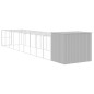 Casota cães c/ parque 214x1069x181 cm aço galvaniz. cinza-claro