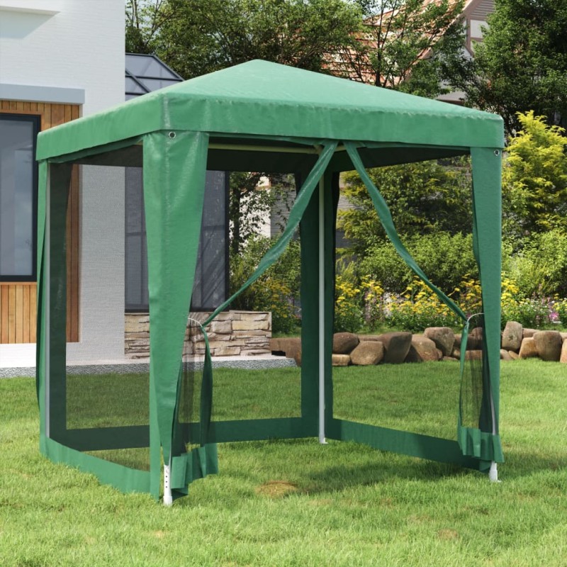 Tenda p/ festas c/ 4 paredes laterais em malha 2x2 m PEAD verde-Toldos e gazebos-Home Retail