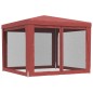 Tenda p/ festas c/ 4 paredes laterais rede 3x3 m PEAD vermelho