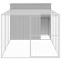 Casota cães c/ parque 214x457x181 cm aço galvaniz. cinza-claro