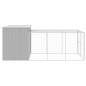 Casota cães c/ parque 214x457x181 cm aço galvaniz. cinza-claro