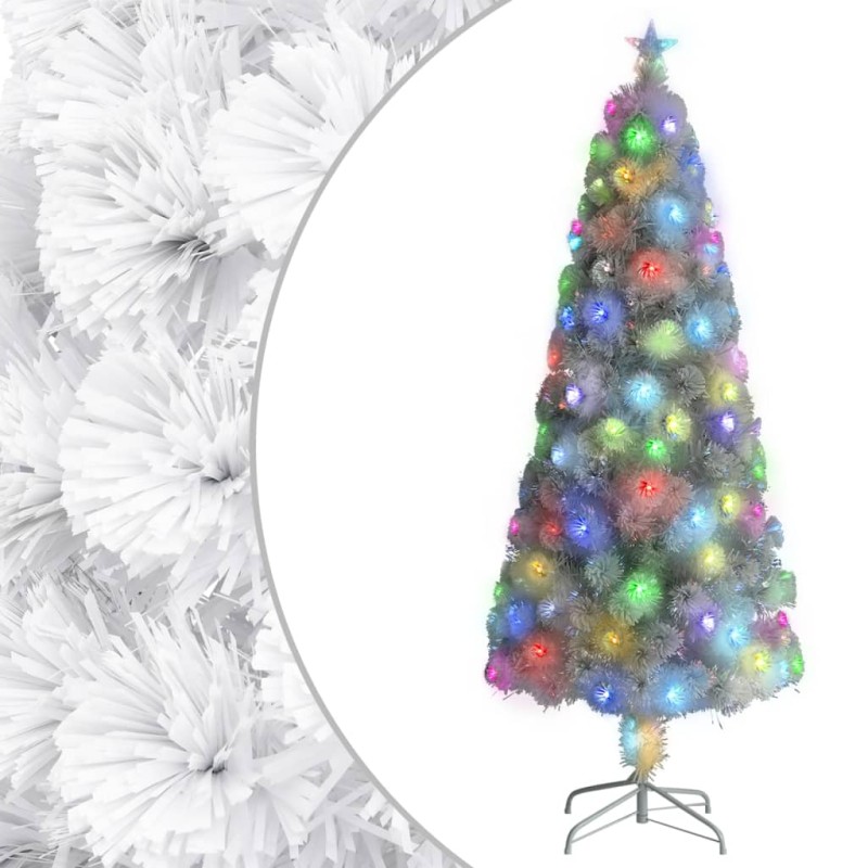 Árvore Natal artificial pré-iluminada 210 cm fibra ótica branco-Árvores de Natal-Home Retail