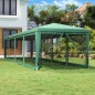 Tenda p/ festas c/10 paredes laterais em rede 3x12 m PEAD verde