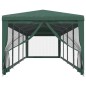 Tenda p/ festas c/10 paredes laterais em rede 3x12 m PEAD verde