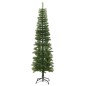 Árvore de Natal artificial fina com suporte PE 180 cm