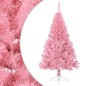 Meia árvore de Natal artificial com suporte 120 cm PVC rosa