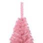 Meia árvore de Natal artificial com suporte 120 cm PVC rosa