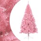 Meia árvore de Natal artificial com suporte 180 cm PVC rosa