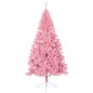 Meia árvore de Natal artificial com suporte 180 cm PVC rosa