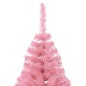 Meia árvore de Natal artificial com suporte 180 cm PVC rosa